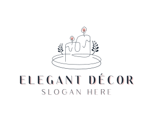 Candle Maker Leaf Decoration logo design