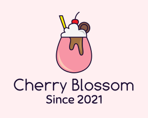 Cherry Milkshake Drink logo