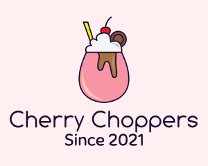 Cherry Milkshake Drink logo design