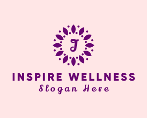 Leaves Flower Wellness Spa logo design