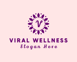 Leaves Flower Wellness Spa logo design