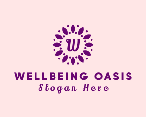 Leaves Flower Wellness Spa logo design