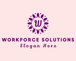 Leaves Flower Wellness Spa logo design