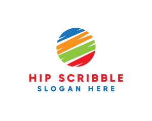 Colorful Scribble Circle logo design