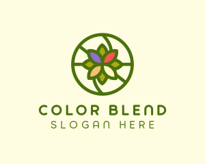 Colorful Circle Flower logo design