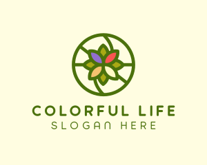 Colorful Circle Flower logo design