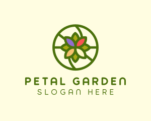 Colorful Circle Flower logo design