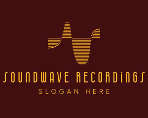 Audio Record Soundwaves logo design