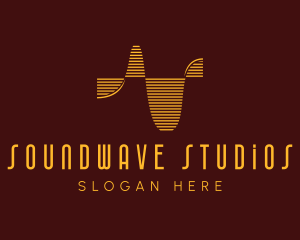 Audio Record Soundwaves logo design