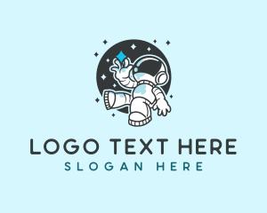 Astronaut Outer Space logo design