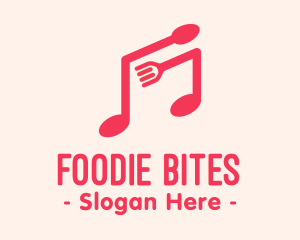 Pink Musical Spoon & Fork logo design