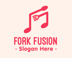 Pink Musical Spoon & Fork logo