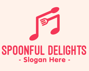 Pink Musical Spoon & Fork logo design