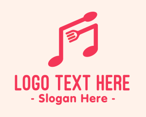 Song - Pink Musical Spoon & Fork logo design