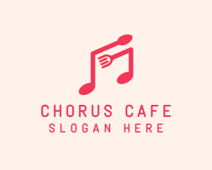 Pink Musical Spoon & Fork logo