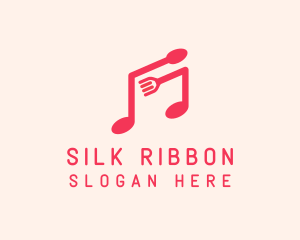 Pink Musical Spoon & Fork logo design