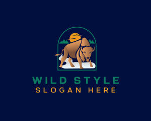 Wild Buffalo Bison logo design