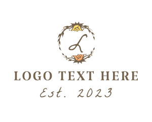 Wedding Flower Wreath  logo