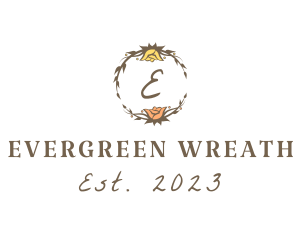 Wedding Flower Wreath  logo design