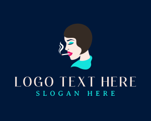 Woman Smoke Cigarette logo