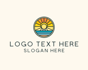 Sunset Beach Resort logo design