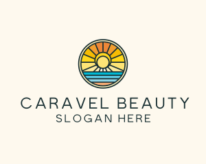 Sunset Beach Resort logo design