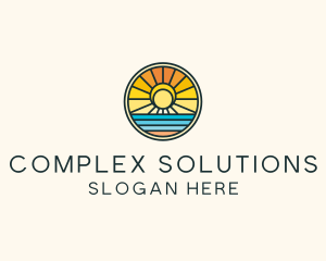 Sunset Beach Resort logo design