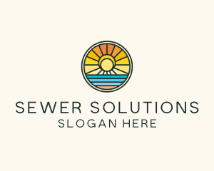 Sunset Beach Resort logo design