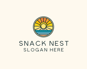 Sunset Beach Resort logo design