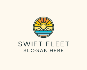 Sunset Beach Resort logo design