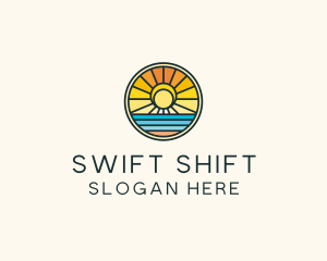 Sunset Beach Resort logo design