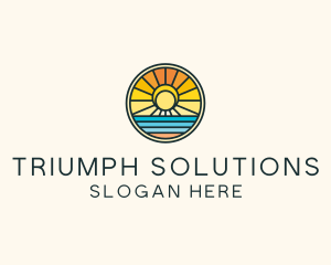 Sunset Beach Resort logo design