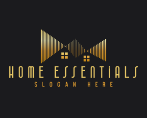 Gold Real Estate Home  logo design