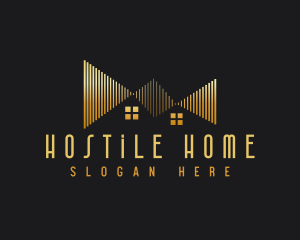 Gold Real Estate Home  logo design