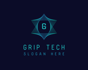 Digital Tech Lines Star logo design