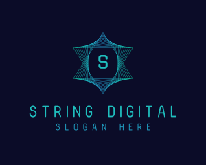 Digital Tech Lines Star logo design