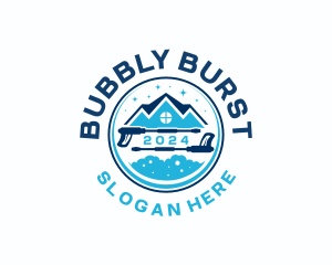 Pressure Wash Bubble Sanitation logo design