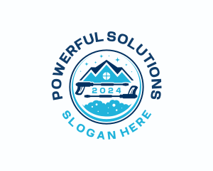 Pressure Wash Bubble Sanitation logo design