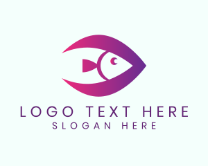 Purple Fish Animal logo