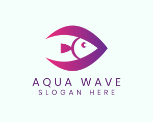 Purple Fish Animal logo design