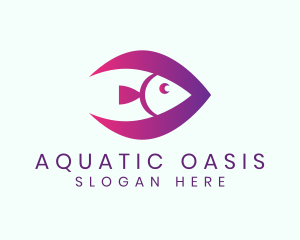 Purple Fish Animal logo design