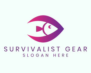 Purple Fish Animal logo design