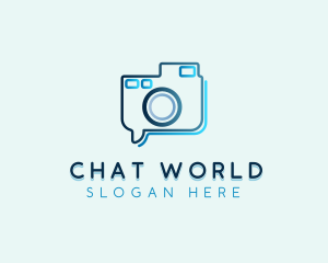 Camera Chat Bubble logo design