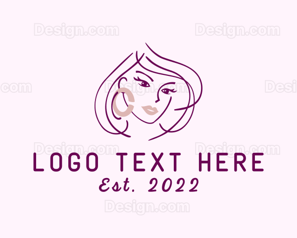 Beautiful Woman Fashion Jewelry Logo