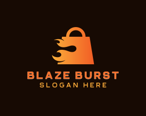 Flaming Shopping Bag Market logo design