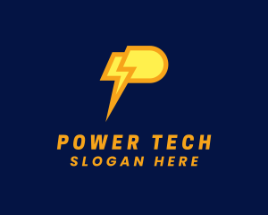 Electrician Power Letter P logo design