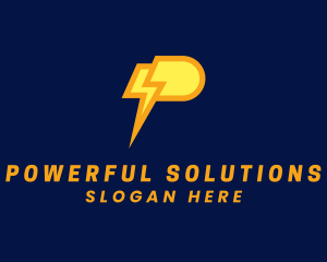 Electrician Power Letter P logo design