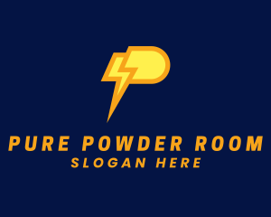 Electrician Power Letter P logo design