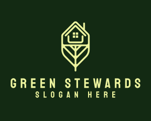 Green House Leaf Realty logo design