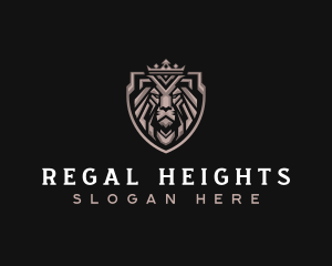 Regal Lion Shield logo design